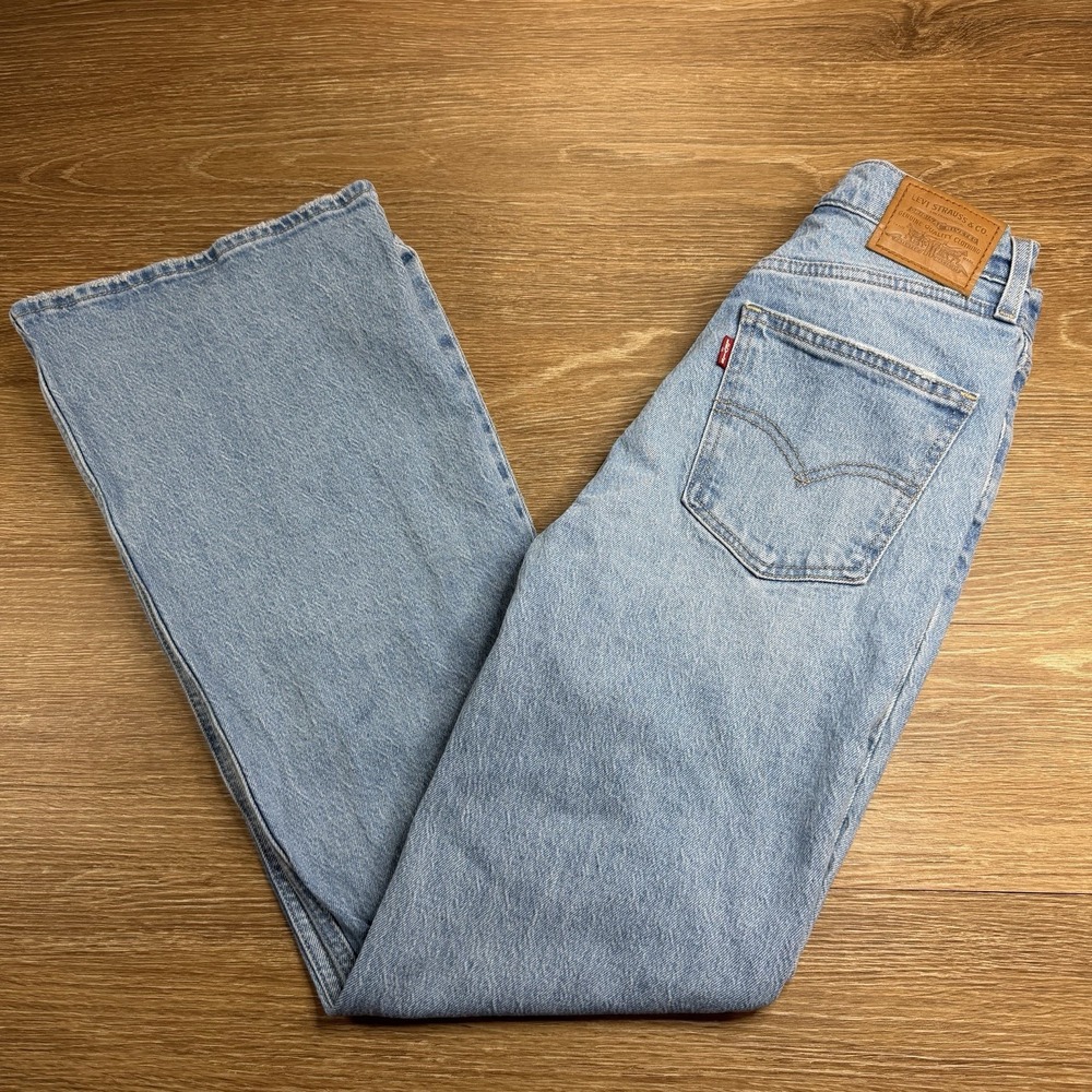 Levi's Premium 70s High Flare Jeans Women's 26x32 Light Wash A0899-0015 Western - Picture 12 of 15